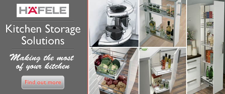 Hafele Kitchen Storage Solutions | Pull out larders | Pull out wine racks | Magic Corners