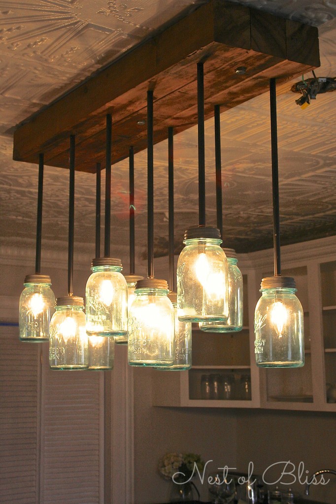 Jam jar kitchen lights