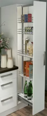 Larder unit, centre mounting, height adjustable (1700-2200 mm), with soft closing action, for 300 mm cabinet width